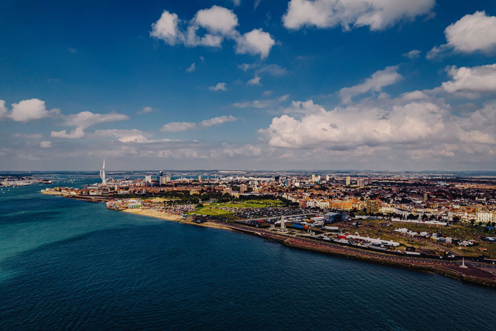 Drone photograph of the Victorious Festival site